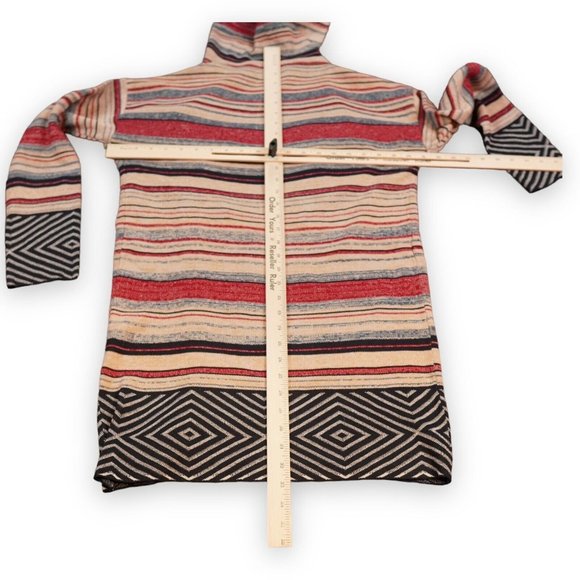 Janice Apparel Open Cardigan Womens Peach Black Aztek Southwest Soft Comfy - Picture 3 of 9